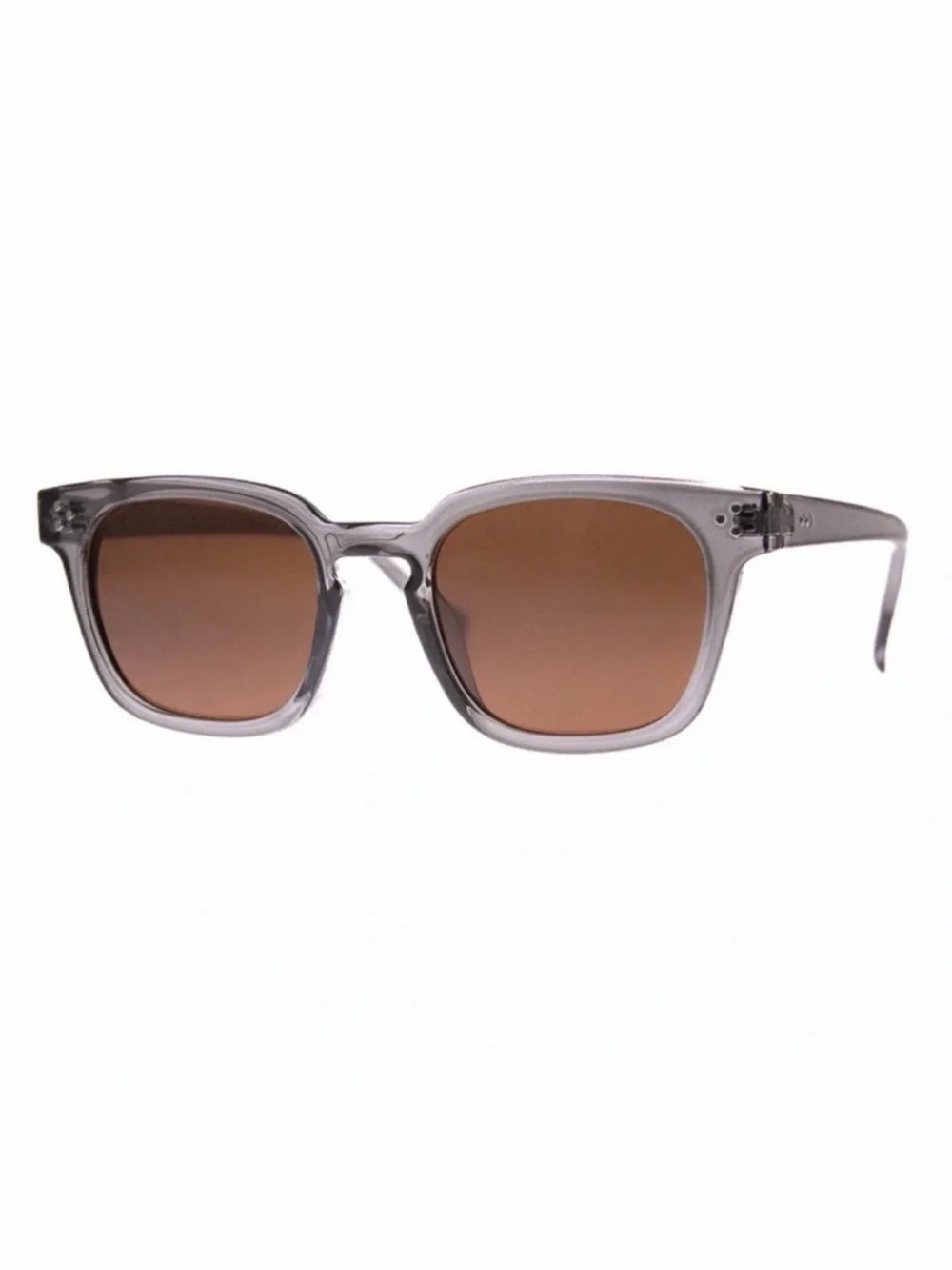 ASOS grey clear frame classic rectangular shape brown tinted sunglasses